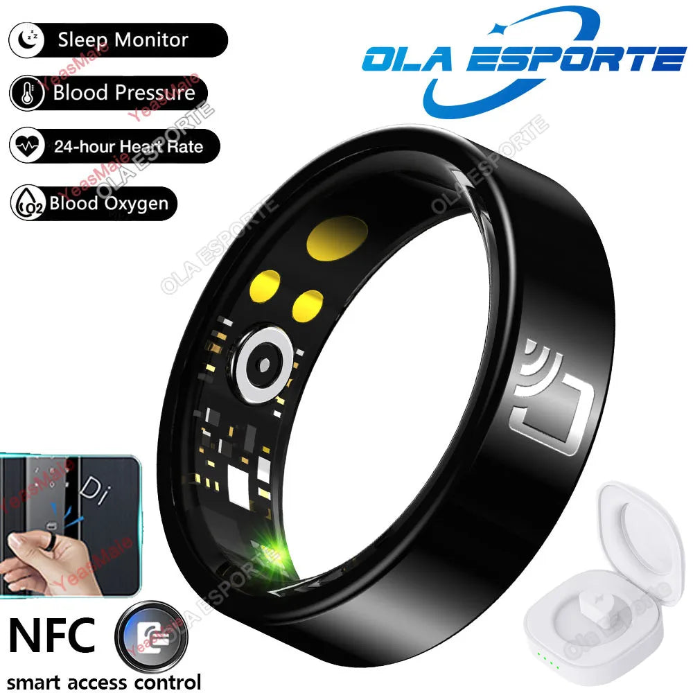 Smart NFC Ceramic Ring with Heart Rate, Blood Pressure & Sleep Tracking
