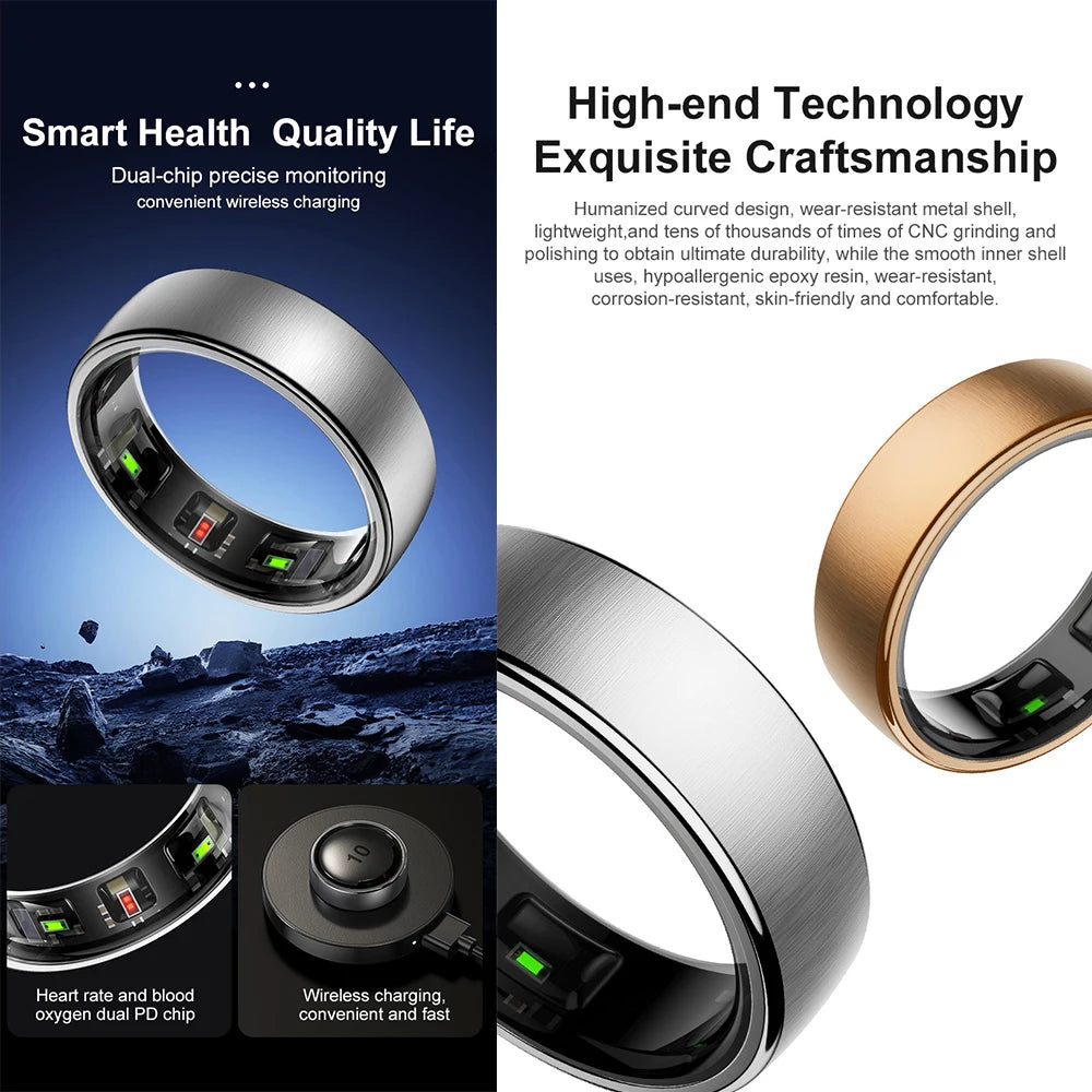 R10 Smart Fitness Ring – HRV, Heart Rate & Blood Oxygen Tracker, Waterproof 5ATM