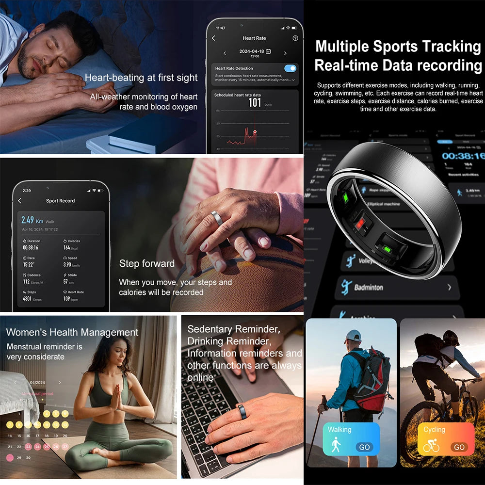 R10 Smart Fitness Ring – HRV, Heart Rate & Blood Oxygen Tracker, Waterproof 5ATM