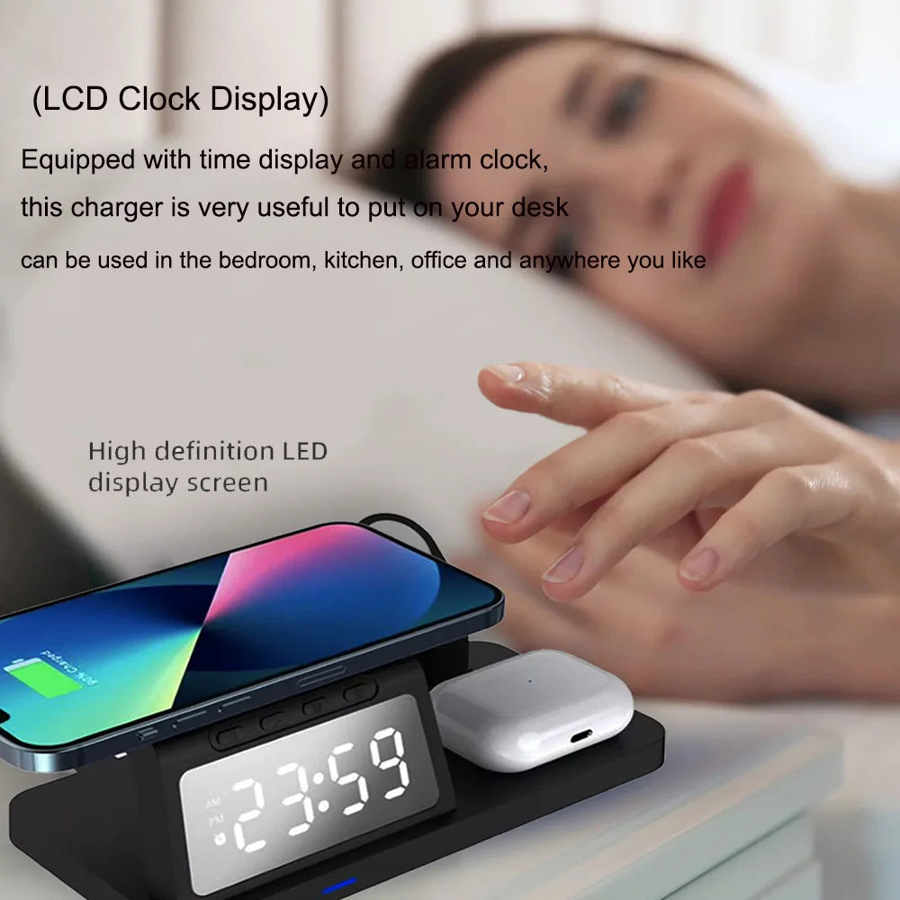 3-in-1 Wireless Charger Stand for iPhone 11–16, AirPods Pro & Apple Watch Series 1–8