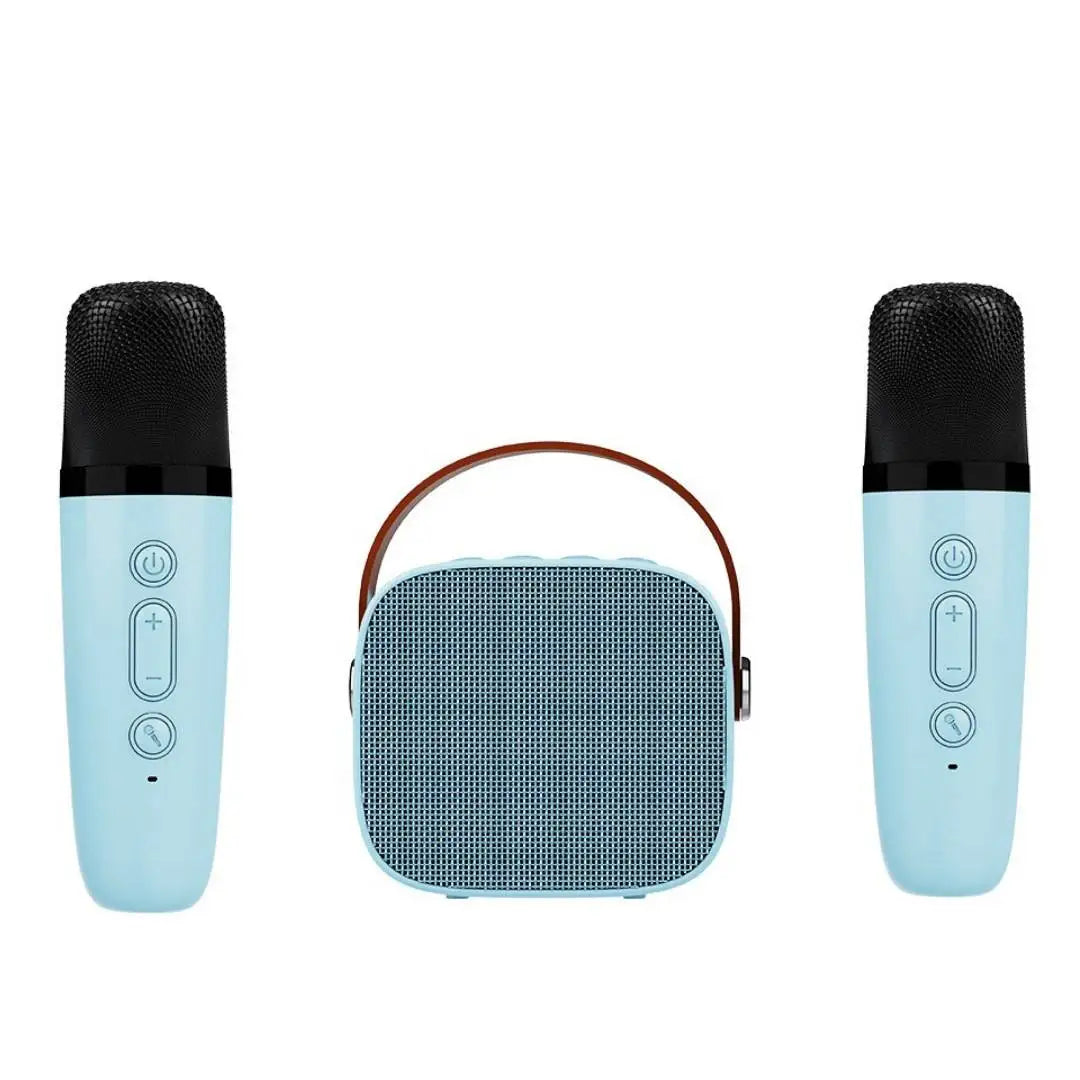 Mini Karaoke Machine Portable Speaker with 1-2 Wireless Microphones for Kids & Adults