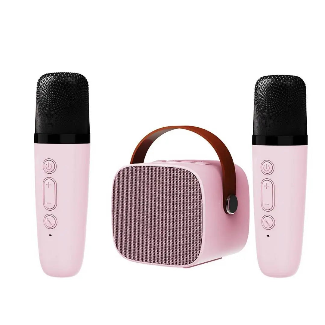 Mini Karaoke Machine Portable Speaker with 1-2 Wireless Microphones for Kids & Adults