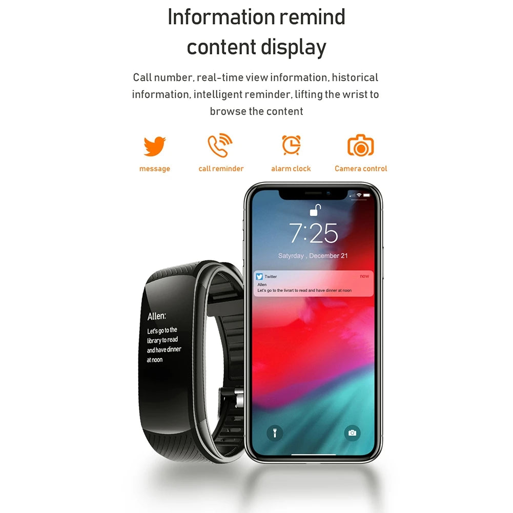 Fitness Bracelet – Heart Rate, Blood Pressure Monitor & Waterproof Smart Band