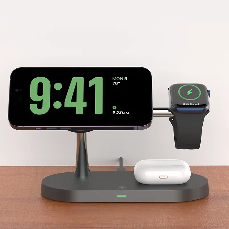 3-in-1 Wireless Charger Stand for iPhone 12, 13, 14, 15, 16 – Fast Charging Station