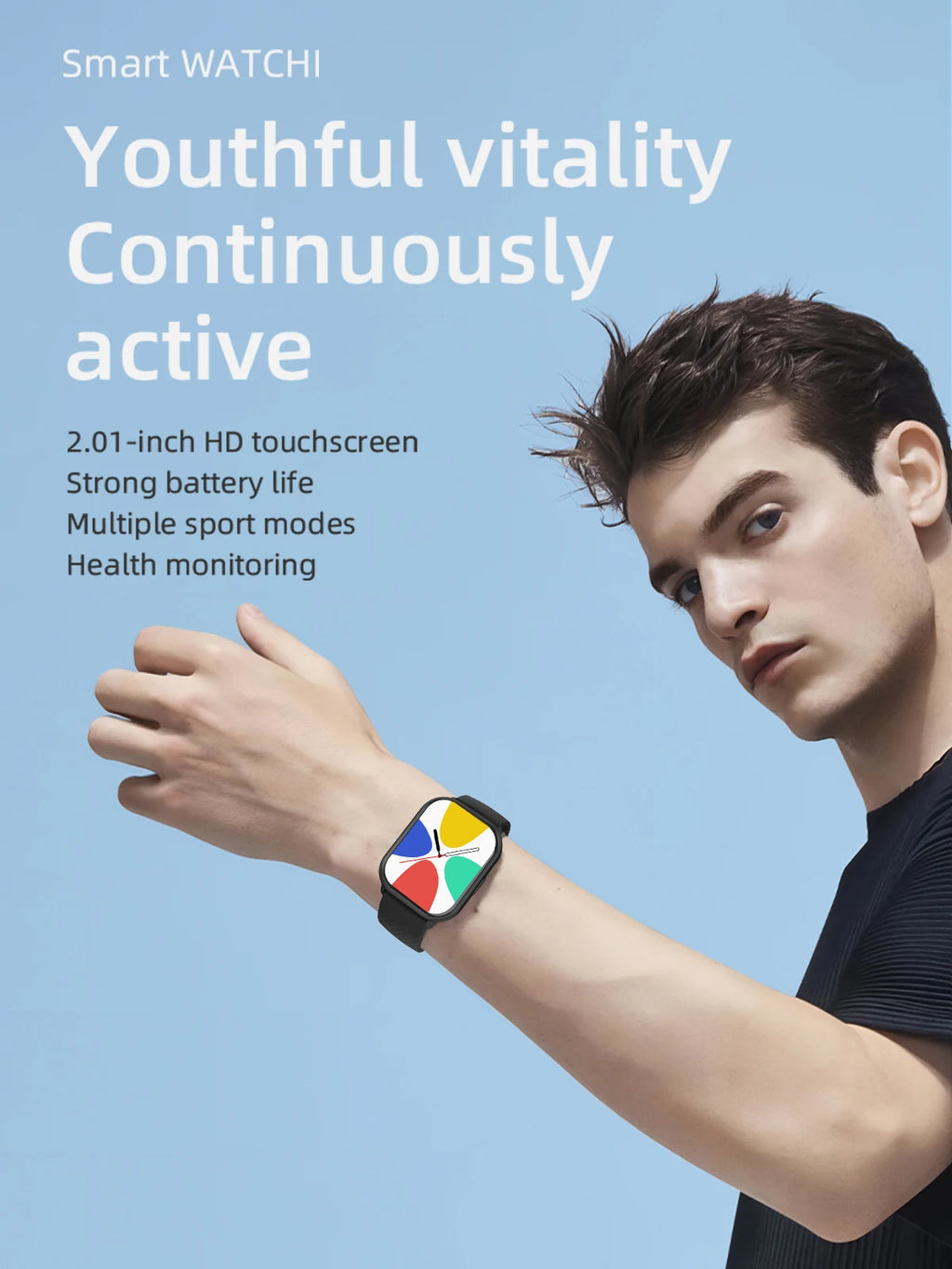 2025 New Fashionable Men’s Smartwatch – 2.01” Waterproof AI Voice Bluetooth Call Fitness Watch