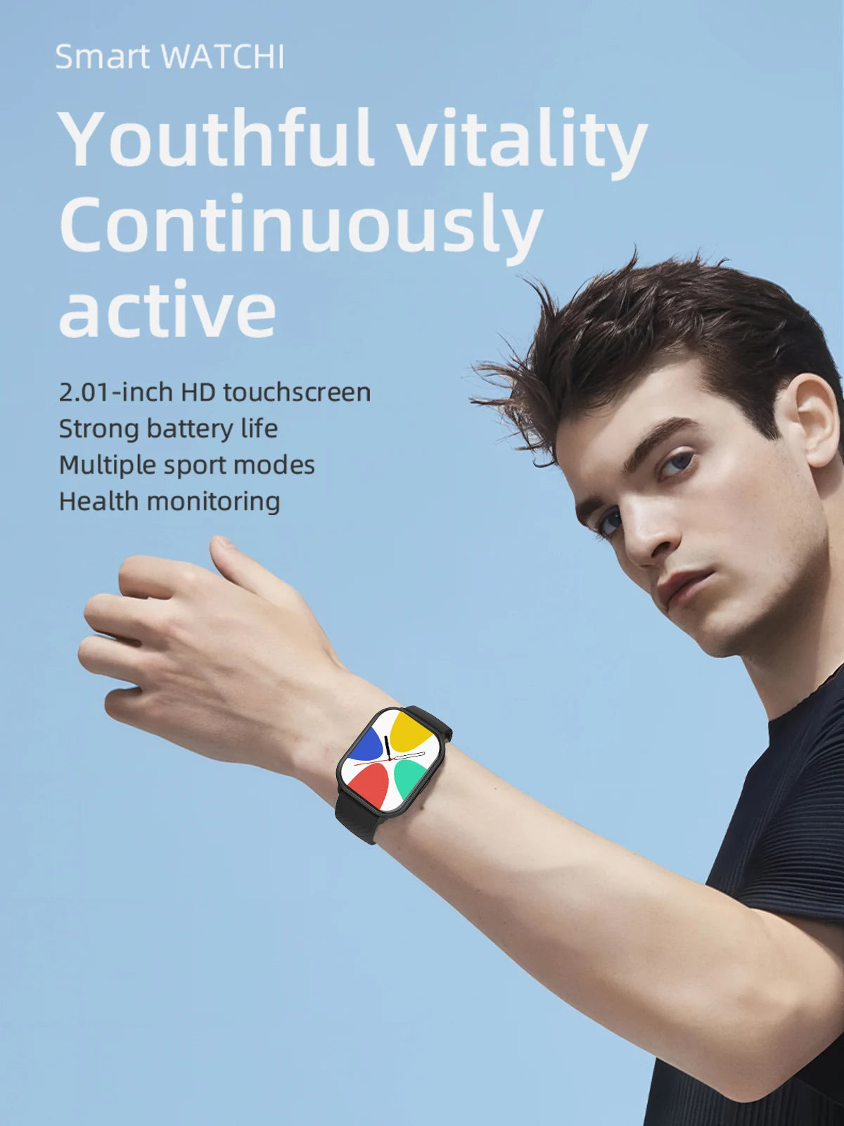 2025 New Fashionable Men’s Smartwatch – 2.01” Waterproof AI Voice Bluetooth Call Fitness Watch