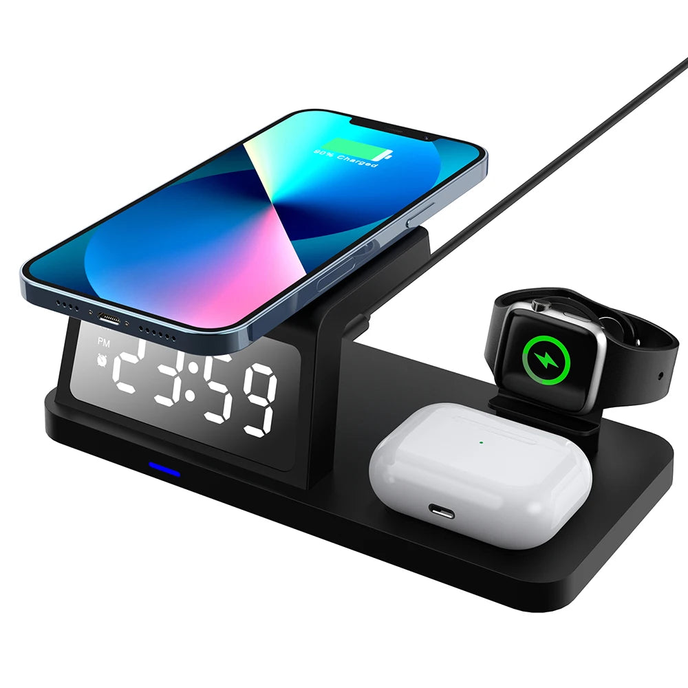 3-in-1 Wireless Charger Stand for iPhone 11–16, AirPods Pro & Apple Watch Series 1–8