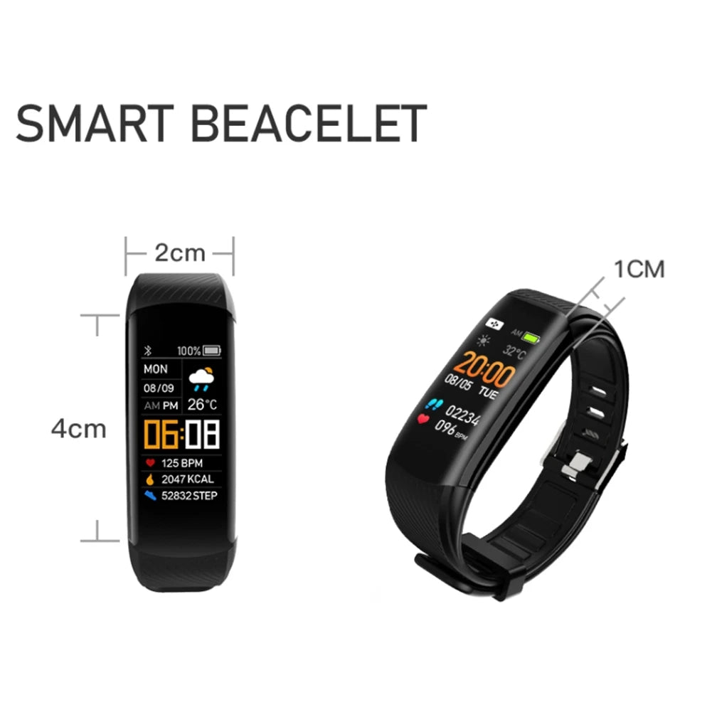Fitness Bracelet – Heart Rate, Blood Pressure Monitor & Waterproof Smart Band