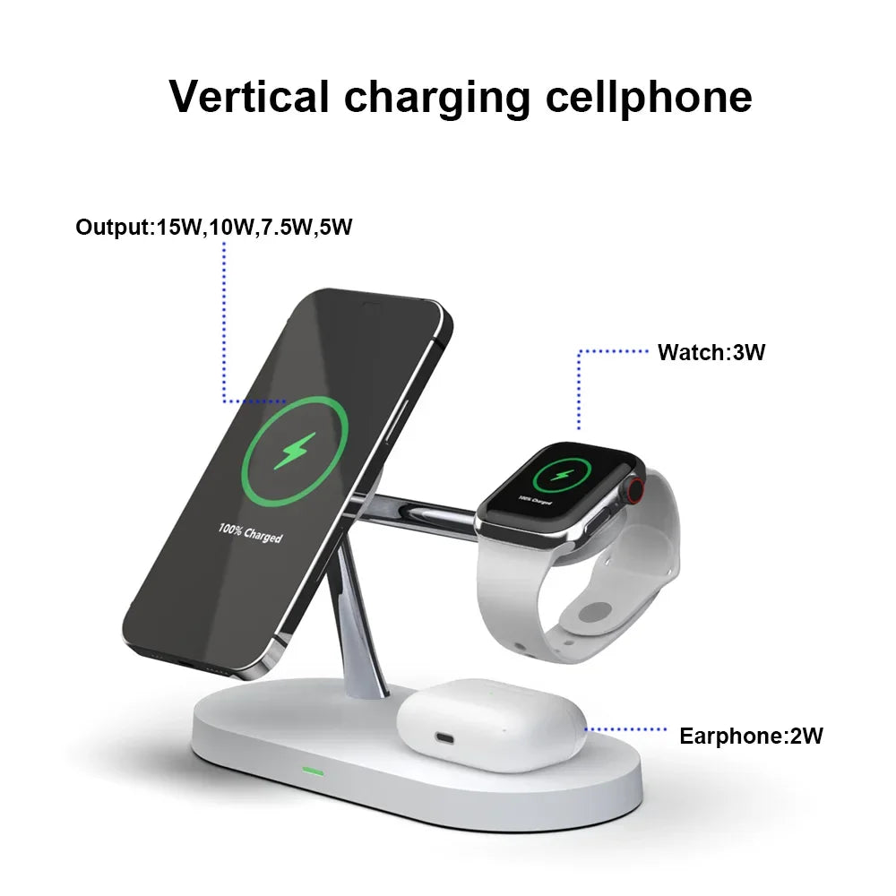 3-in-1 Wireless Charger Stand for iPhone 12, 13, 14, 15, 16 – Fast Charging Station