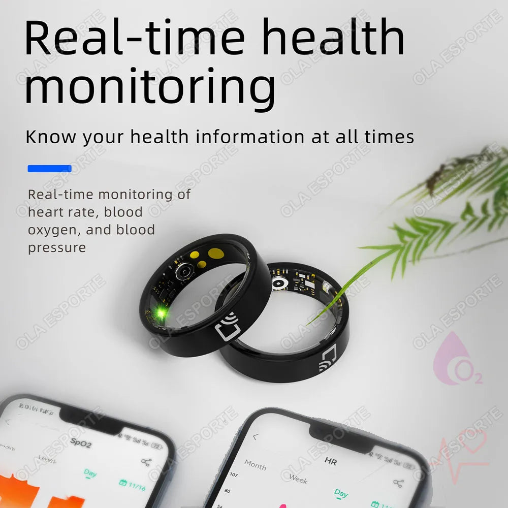 Smart NFC Ceramic Ring with Heart Rate, Blood Pressure & Sleep Tracking