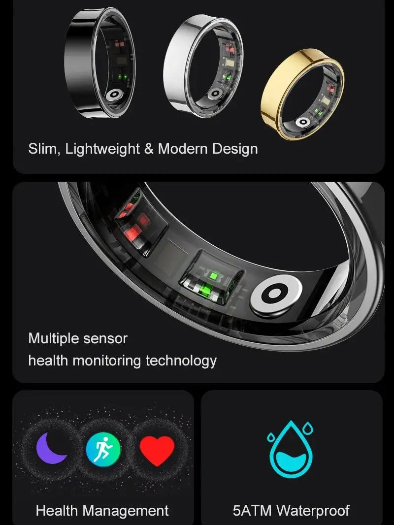 R09 Smart Ring Fitness Tracker for Men & Women – Waterproof & Health Monitor
