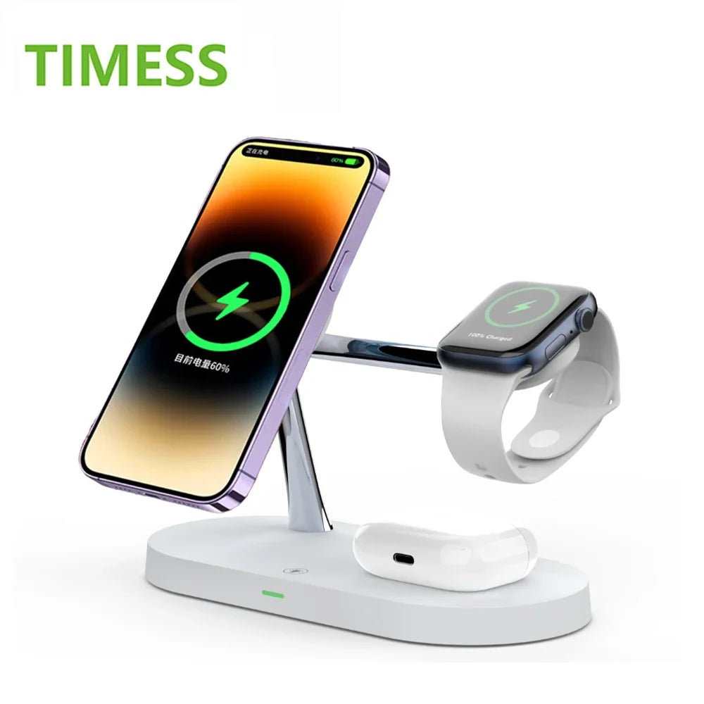 3-in-1 Wireless Charger Stand for iPhone 12, 13, 14, 15, 16 – Fast Charging Station