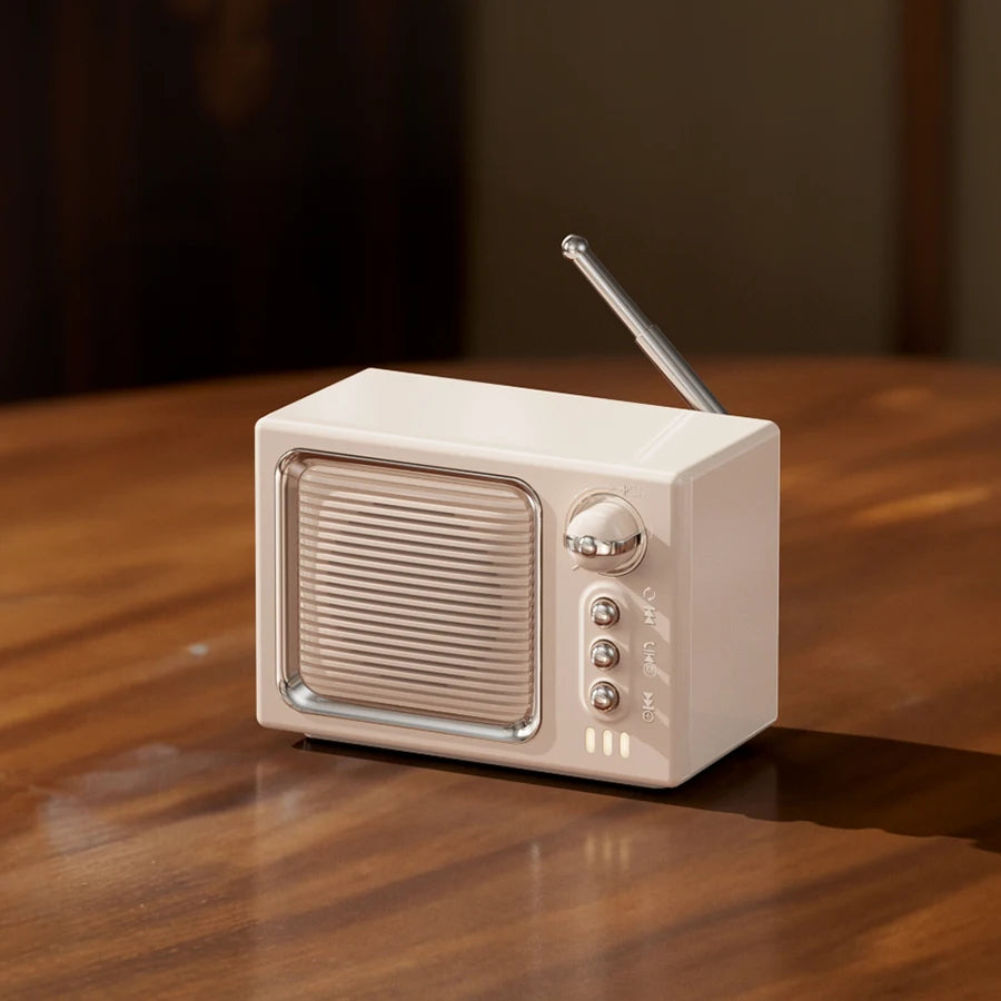 Mini Portable Wireless Retro Speaker with BT 5.0, Surround Sound & White Noise for Sleep