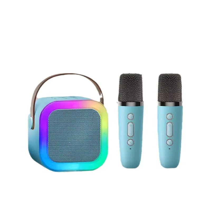 Mini Portable Karaoke Speaker with 2 Microphones, DSP, RGB Lights & Long Battery Life