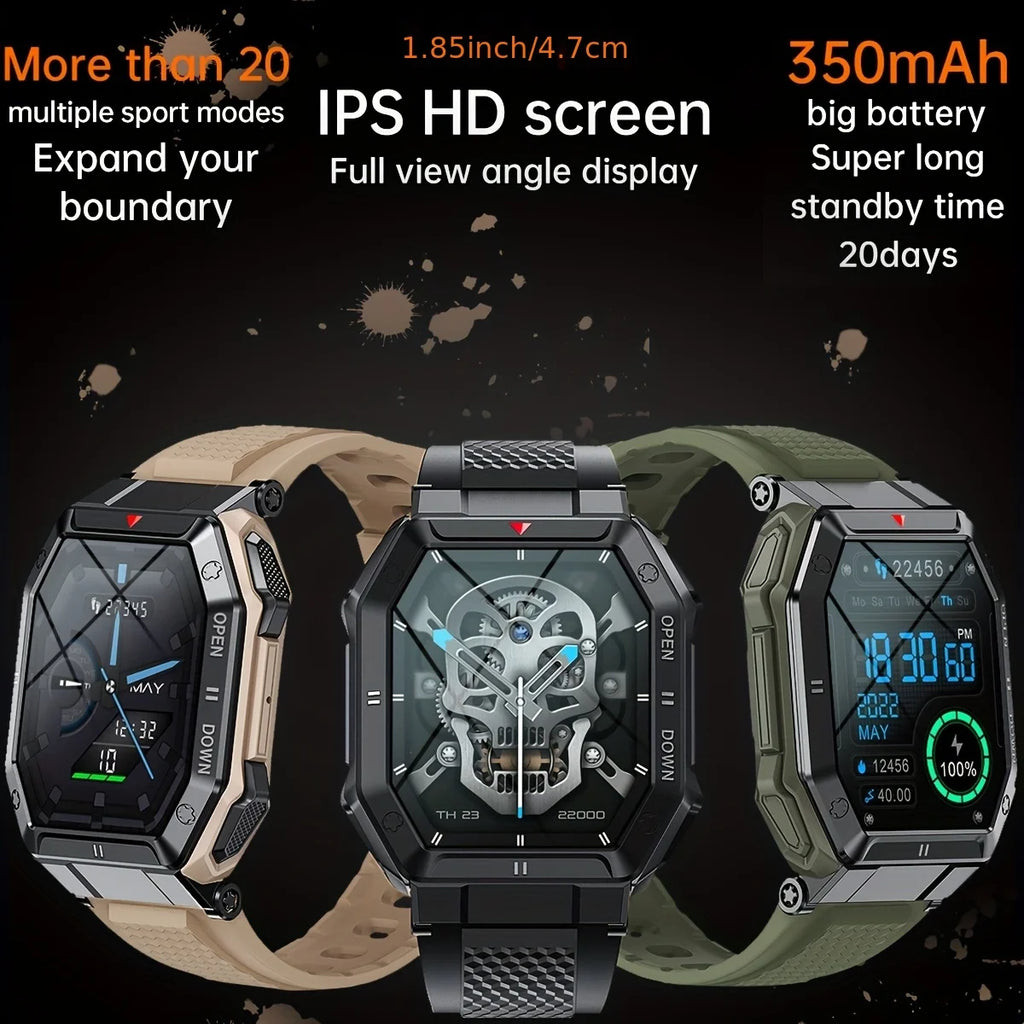Smart Watch for Android 4.4+ & iOS 8.0+ Men’s 1.85-Inch HD Display Bluetooth