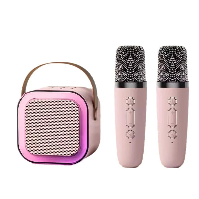 Mini Portable Karaoke Speaker with 2 Microphones, DSP, RGB Lights & Long Battery Life
