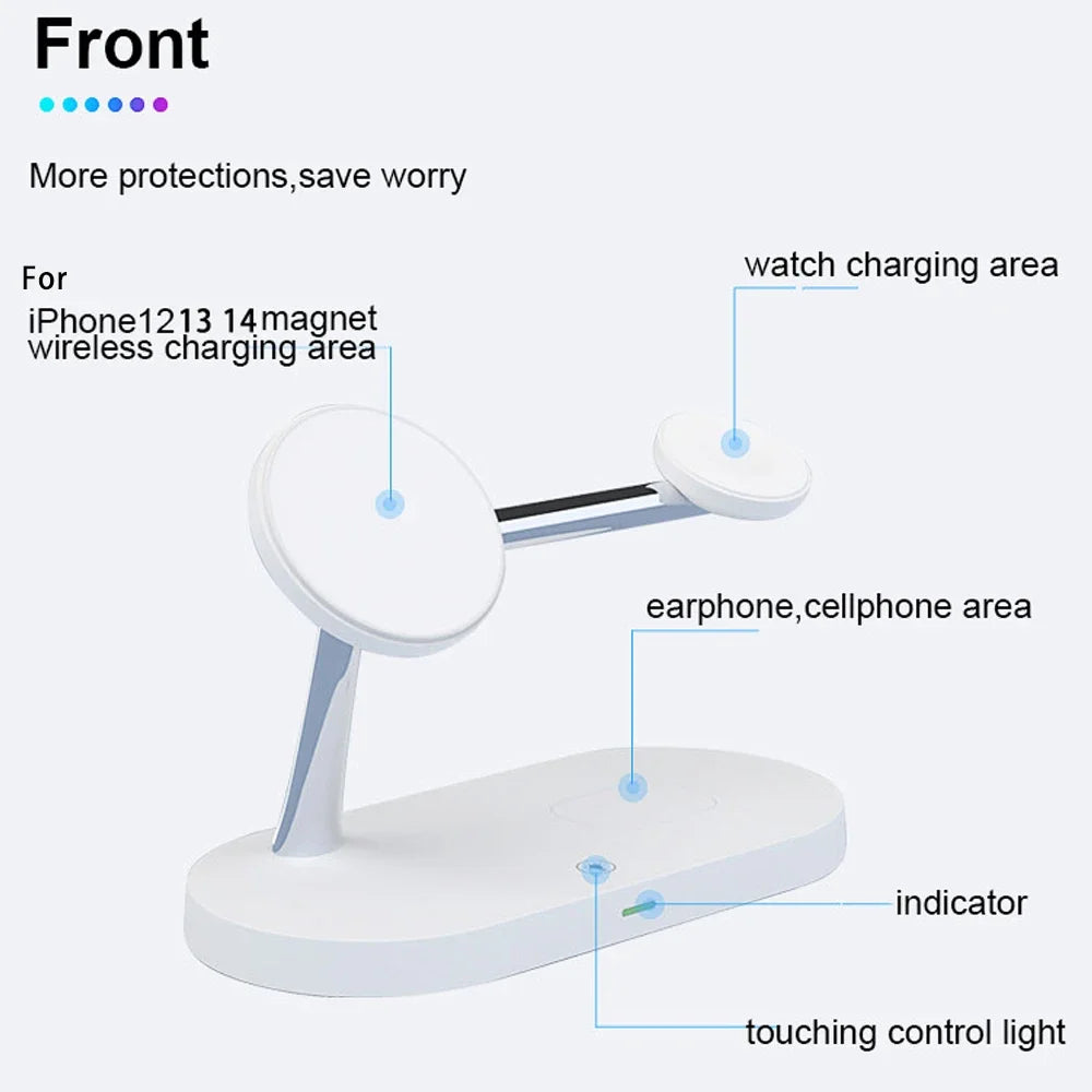 3-in-1 Wireless Charger Stand for iPhone 12, 13, 14, 15, 16 – Fast Charging Station