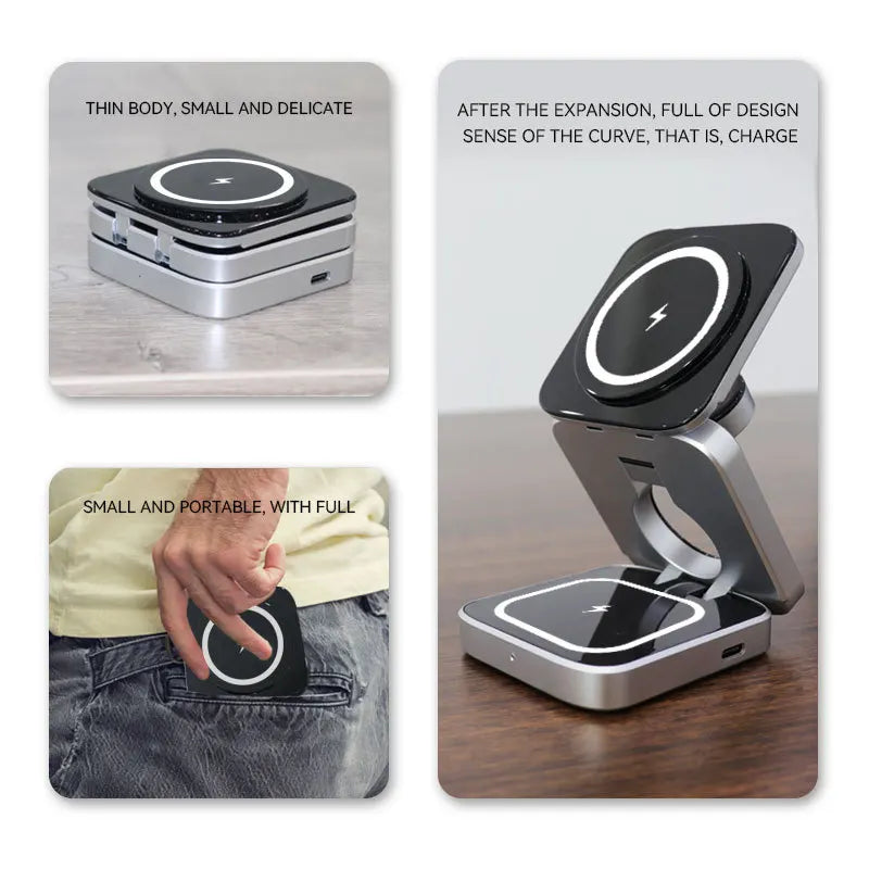 3-in-1 Wireless Charging Station for iPhone, Apple Watch & AirPods – Fast Charger