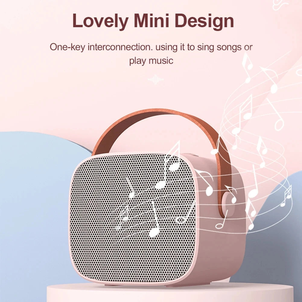 Mini Karaoke Machine Portable Speaker with 1-2 Wireless Microphones for Kids & Adults
