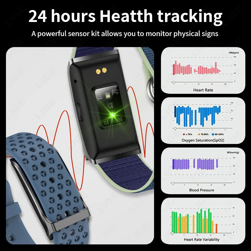 Sport Fitness Tracker Smart Bracelet with Heart Rate & Blood Pressure Monitor