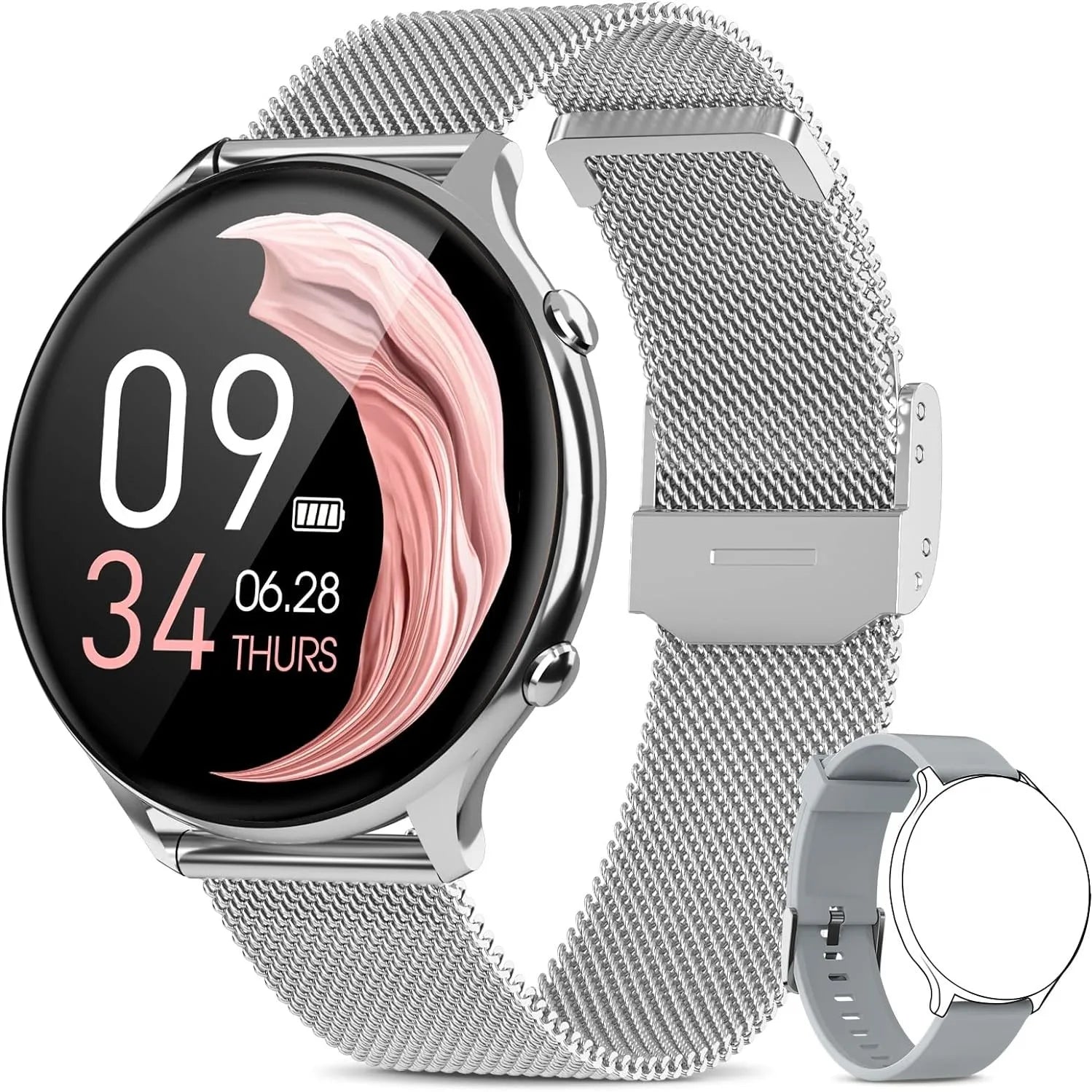 Smartwatch for Women with Phone Function, 1.39" HD Touchscreen & Health Monitoring