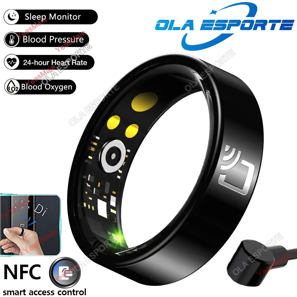 Smart NFC Ceramic Ring with Heart Rate, Blood Pressure & Sleep Tracking